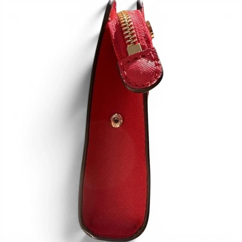 Crossbody Bag Michael Kors Jet Set Large Clutch Red Saffiano‎ Leather Wallet
